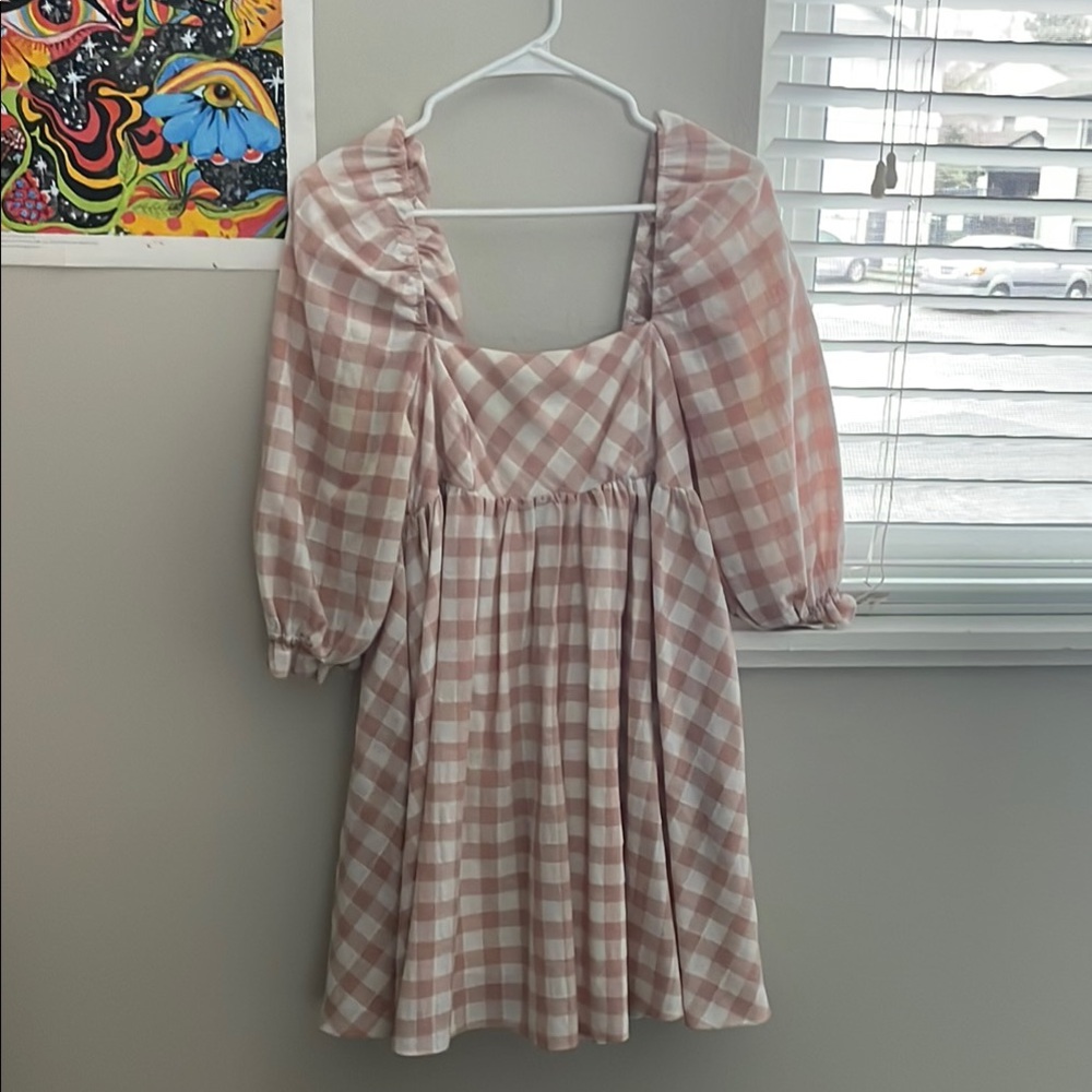 Pink and White Checkered Dress